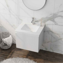  Mobilier cu lavoar sub blat, Spectrum, Asturias 60, riflat, alb