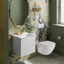 Set vas WC, Spectrum, Trendi, rimless, cu capac soft close, quick release, alb