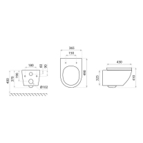 Set vas WC, Spectrum, Trendi, rimless, cu capac soft close, quick release, alb