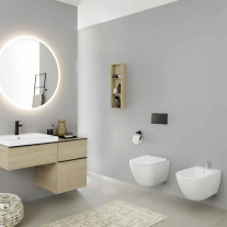 Set vas WC, Spectrum, Trendi, rimless, cu capac soft close, quick release, alb mat