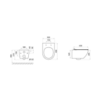 Set vas WC, Spectrum, Trendi, rimless, cu capac soft close, quick release, alb mat