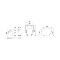 Set WC suspendat, Spectrum, Sierra 3.0, Tornado Flush, cu capac soft close, quick release, alb mat