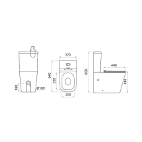 Set WC monobloc, Spectrum, Terra, Rimless Protect, cu capac și rezervor, alb