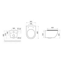 Set vas WC, Spectrum, Sierra 2.0, Tornado Flush, cu capac soft close, quick release, negru mat