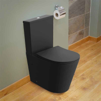 Set WC monobloc Spectrum, Clementina Black, Rimless Protect, cu capac și rezervor, 38x60.5 cm, negru mat