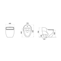 Set WC monobloc, Spectrum, Olimpos, Rimless Protect, cu capac și rezervor, negru mat