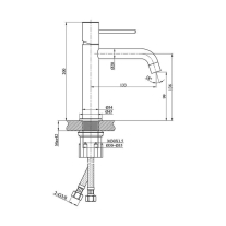 Baterie pentru lavoar LaVita, Verdi 100, fără ventil, crom
