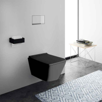 Vas WC suspendat Spectrum Lima, Rimless Protect, 34 x 48.5 cm, negru mat