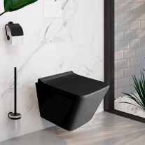 Vas WC suspendat Spectrum Lima, Rimless Protect, 34 x 48.5 cm, negru mat