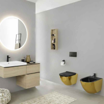 Bideu suspendat Spectrum, Trendi Slim, cu fixare ascunsă, auriu-negru