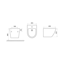 Bideu suspendat Spectrum, Trendi Slim, cu fixare ascunsă, auriu-negru