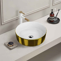 Lavoar pe blat Spectrum, Rosina Gold White, rotund, auriu-alb