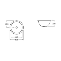 Lavoar sub blat Villeroy&Boch, Loop&Friends, rotund, fără preaplin, CeramicPlus, alb alpin