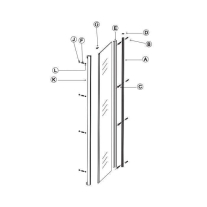 Perete lateral fix, Ronal, Ocelia, sticlă securizată 5 mm, 90 x 190, profil crom