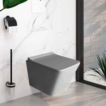Set WC suspendat Spectrum Lima Grey, Rimless Protect,  34x48.5cm , gri mat