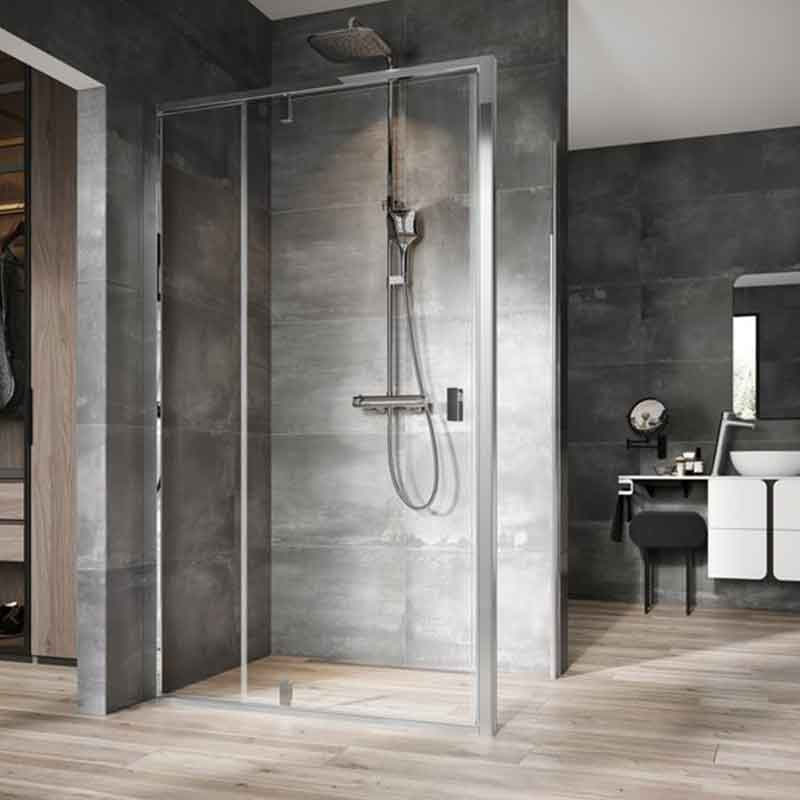 Perete lateral fix Ravak, Nexty, 100 x 195 cm, profil crom