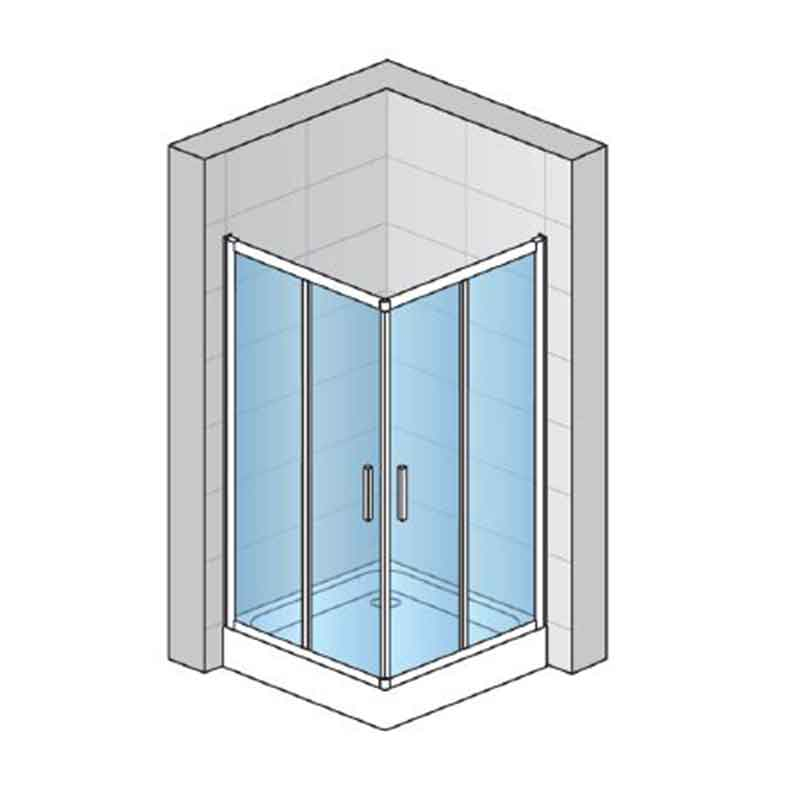 Cabină duș, Ravak, Blix Slim , BLSRV2-80, 80x80x195 cm, profil crom