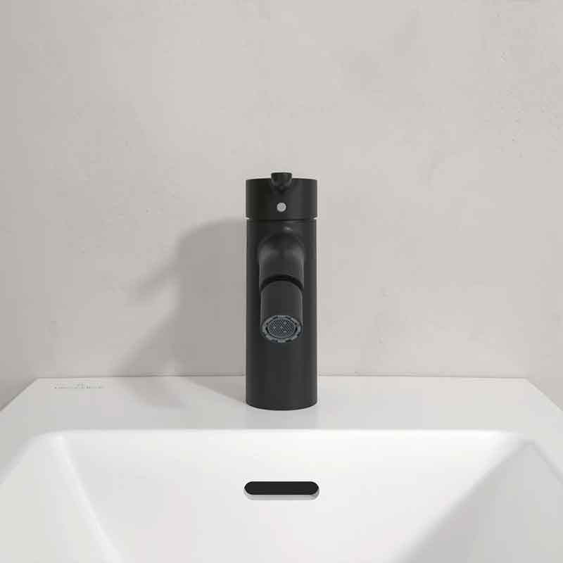 Baterie pentru bideu Villeroy&Boch, Skyla, cu ventil cu tijă, negru mat
