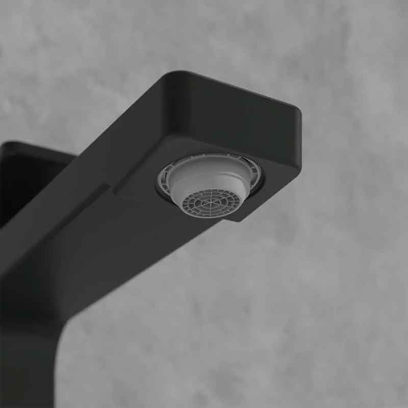Baterie înaltă pentru lavoar Villeroy&Boch, Architectura Square 257, cu ventil click-clack, negru mat