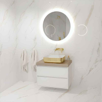 Lavoar pe blat Spectrum, Castor Gold White, dreptunghiular rotunjit, auriu lucios-alb