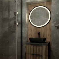 Lavoar pe blat Spectrum, Basta Black, oval, negru mat