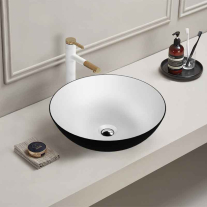 Lavoar pe blat Spectrum, Moana Black, rotund, negru mat