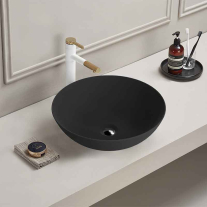 Lavoar pe blat Spectrum, Moana Black, oval, negru mat