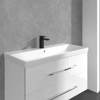 Baterie lavoar Villeroy & Boch, Architectura Square, fără ventil, negru mat