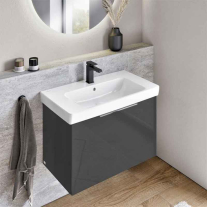 Baterie lavoar Villeroy & Boch, Architectura Square, fără ventil, negru mat