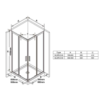 Cabină duș, Ravak, Blix Slim , BLSRV2-80, 80x80x195 cm, profil crom