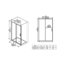 Ușă de duș, Ravak, Blix Slim , BLSDP2-100, 100 x 195 cm, profil crom