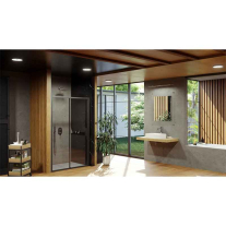 Ușă de duș, Ravak, Blix Slim , BLSDP2-100, 100 x 195 cm, profil negru