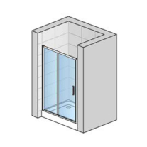 Ușă de duș, Ravak, Blix Slim , BLSDP2-120, 120 x 195 cm, profil negru