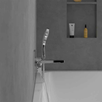 Baterie cadă duș Villeroy&Boch, Architectura Square, încastrabilă, parte vizibilă, crom