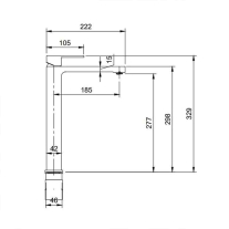 Baterie inalta pentru lavoar Villeroy&Boch, Architectura 277, cu ventil click clack, crom