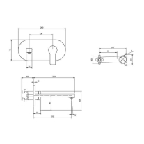 Baterie pentru lavoar Villeroy&Boch, Architectura, montaj incastrat, crom