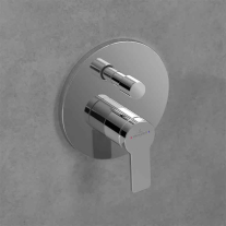 Baterie cadă-duș Villeroy&Boch, Architectura, montaj încastrat, parte vizibilă, crom