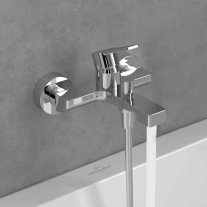 Baterie cada-dus Villeroy&Boch, Architectura, cu montaj pe perete, crom