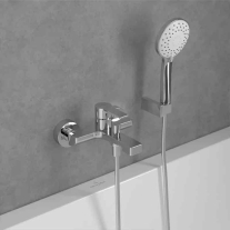 Baterie cada-dus Villeroy&Boch, Architectura, cu montaj pe perete, crom