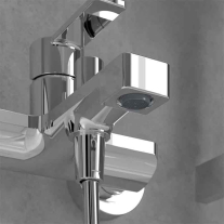 Baterie cada-dus Villeroy&Boch, Architectura, cu montaj pe perete, crom