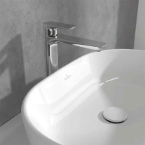Baterie înaltă pentru lavoar Villeroy&Boch, O.Novo 240, cu ventil click-clack, crom