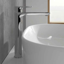Baterie înaltă pentru lavoar Villeroy&Boch, O.Novo 240, cu ventil click-clack, crom