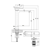Baterie înaltă pentru lavoar Villeroy&Boch, O.Novo 240, cu ventil click-clack, crom