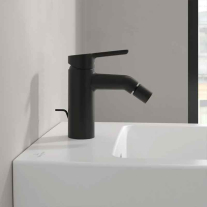 Baterie pentru bideu Villeroy&Boch, Skyla, cu ventil cu tijă, negru mat
