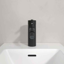 Baterie pentru bideu Villeroy&Boch, Skyla, cu ventil cu tijă, negru mat