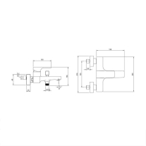  Baterie cadă-duș Villeroy&Boch, Architectura Square, montaj pe perete, negru mat