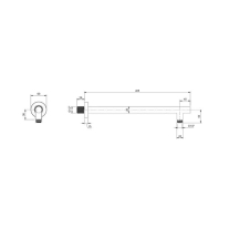 Bară de duș Villeroy&Boch, Universal Showers, 40 cm, negru mat