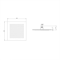 Cap de duș Villeroy&Boch, Universal Showers, pătrat, 25 x 25 cm, negru mat
