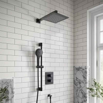 Bară de duș Villeroy&Boch, Universal Showers, 40 cm, profil pătrat, negru mat