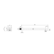 Bară de duș Villeroy&Boch, Universal Showers, 40 cm, profil pătrat, negru mat
